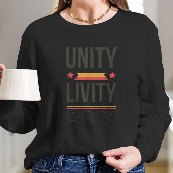 Jah Bless Reggae Music Unity Livity Rasta Rastafaris Long Sleeve T-Shirt Gifts for Her