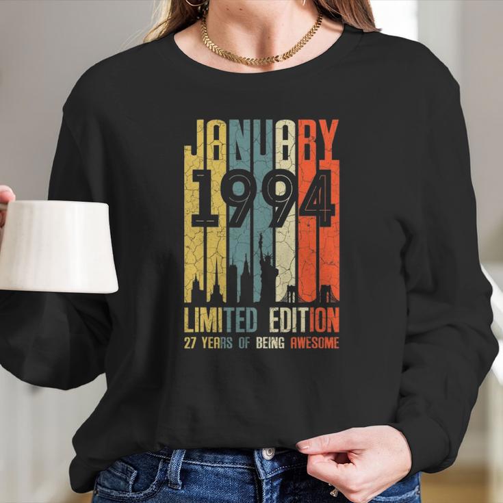 January 1994 27 Years Old 1994 Birthday Gift Long Sleeve T-Shirt Gifts for Her