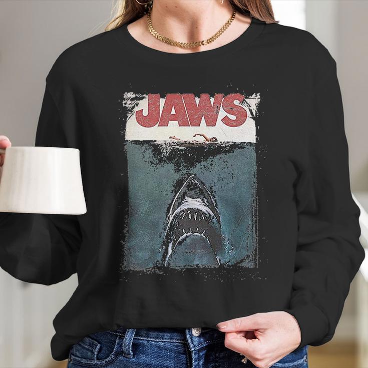 Jaws Shark Original Movie Poster Youth Long Sleeve T-Shirt Gifts for Her