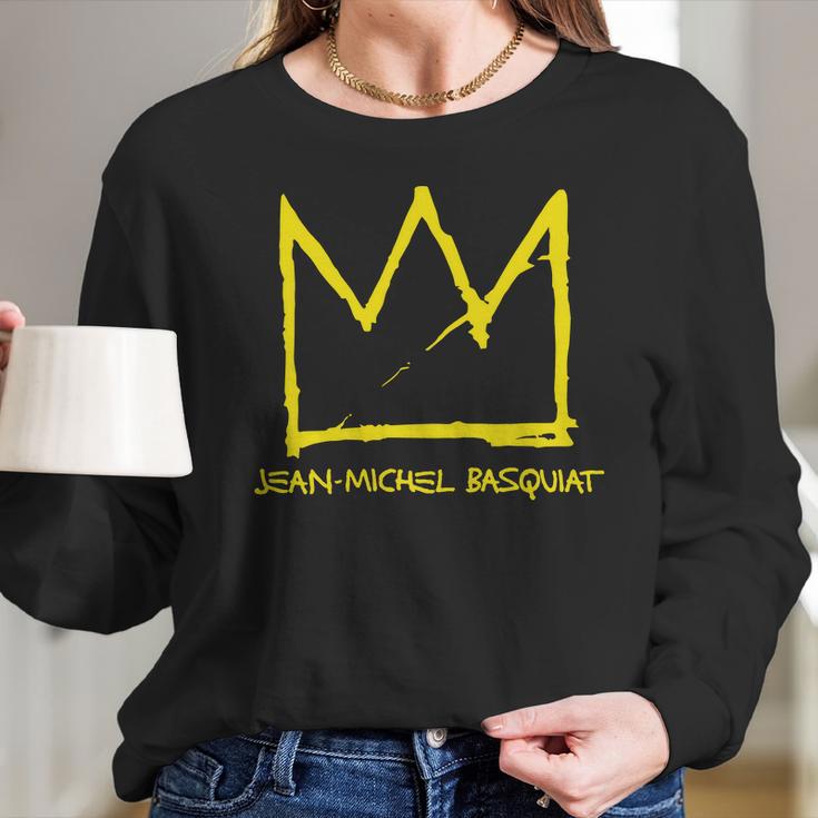 Jean Michel Basquiat Crown Art Long Sleeve T-Shirt Gifts for Her