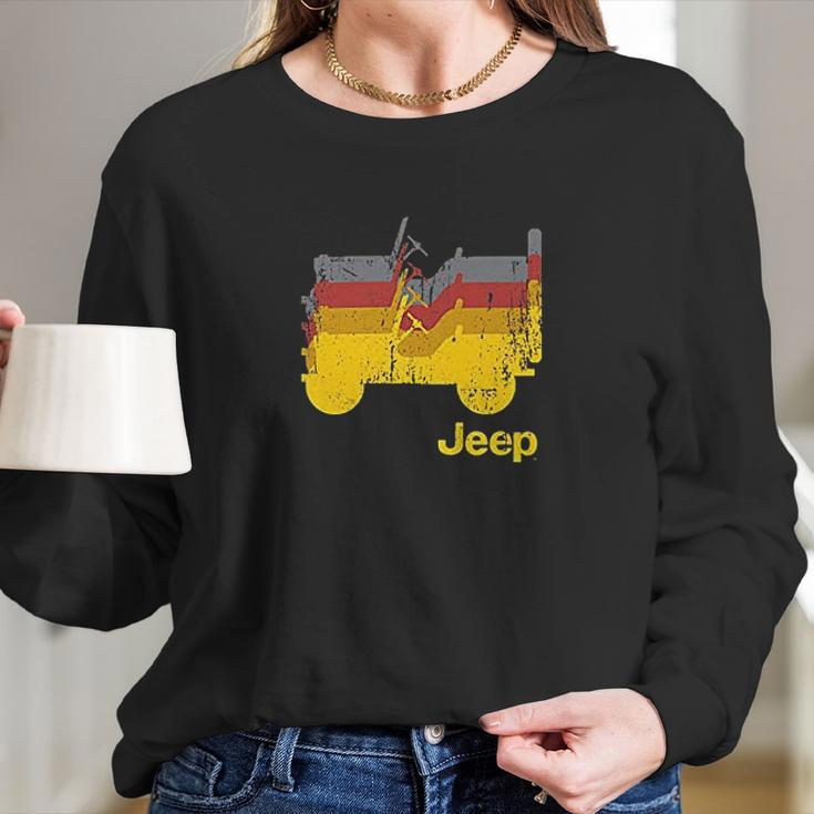 Jeep Willys Repeating Long Sleeve T-Shirt Gifts for Her