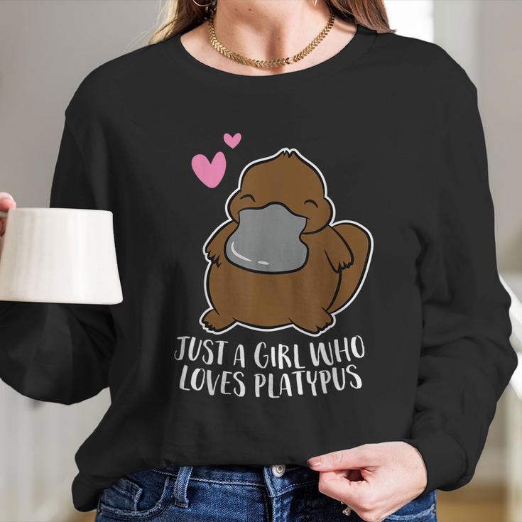 Just A Girl Who Loves Platypus Cute Platypus Girl Long Sleeve T-Shirt Gifts for Her