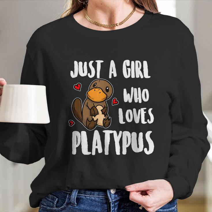 Just A Girl Who Loves Platypus Funny Platypus Costume Long Sleeve T-Shirt Gifts for Her