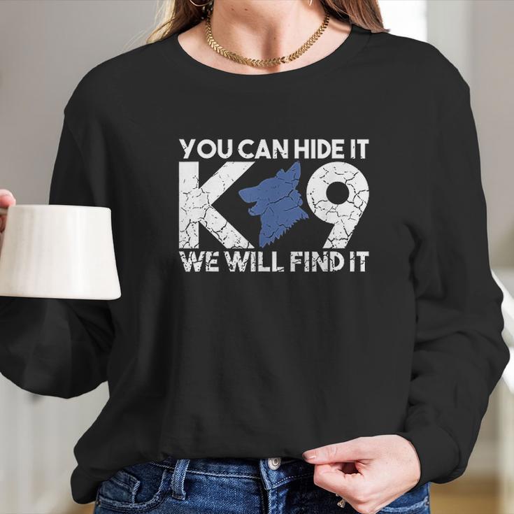 K9 Unit Thin Blue Line K9 Police Tribute Long Sleeve T-Shirt Gifts for Her