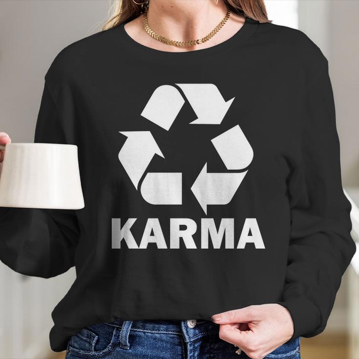 Karma Recycling Logo Long Sleeve T-Shirt Gifts for Her