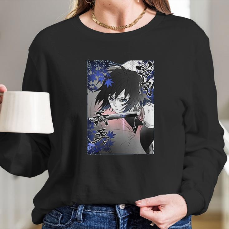 Kimetsu No Yaiba Demon Slayer Look On Sword Long Sleeve T-Shirt Gifts for Her