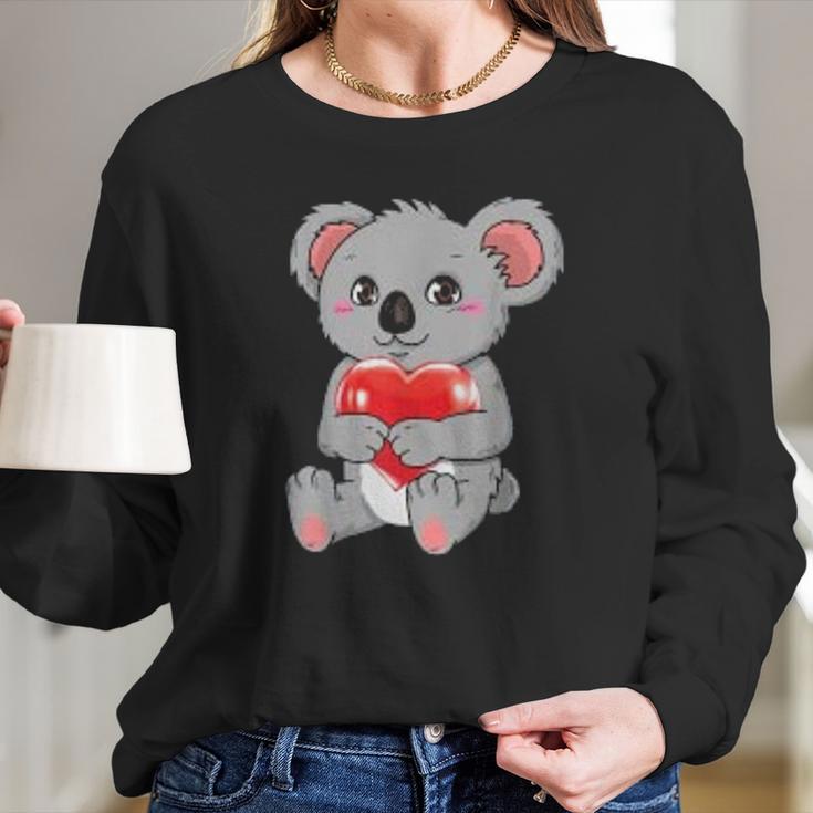 Koala Heat Valentine Funny Valentines Day Singles Gift Long Sleeve T-Shirt Gifts for Her