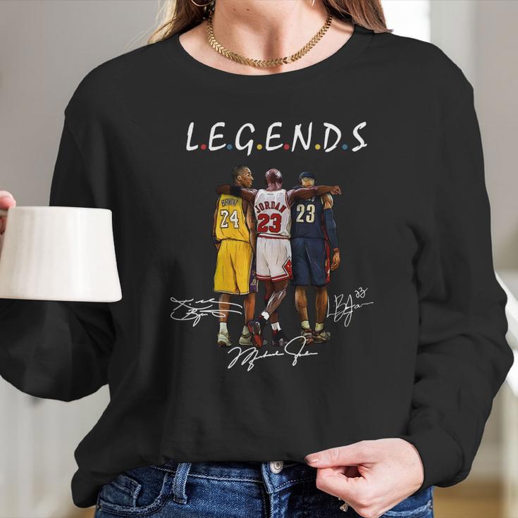 Kobe Bryant Michael Jordan And Lebron James Legends Friends Shirt Unisex Tee Long Sleeve T-Shirt Gifts for Her