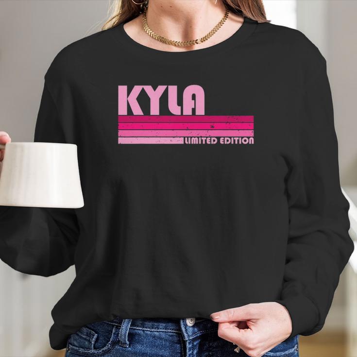 Kyla Name Personalized Retro Vintage 80S 90S Style Long Sleeve T-Shirt Gifts for Her