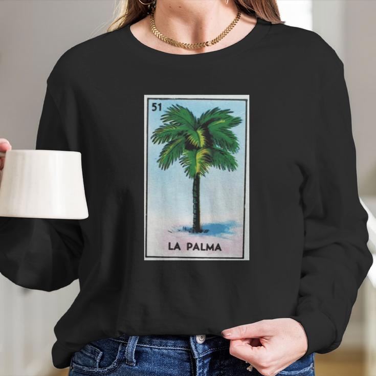 La Palma Palm Tree Loteria Party Shirt Long Sleeve T-Shirt Gifts for Her