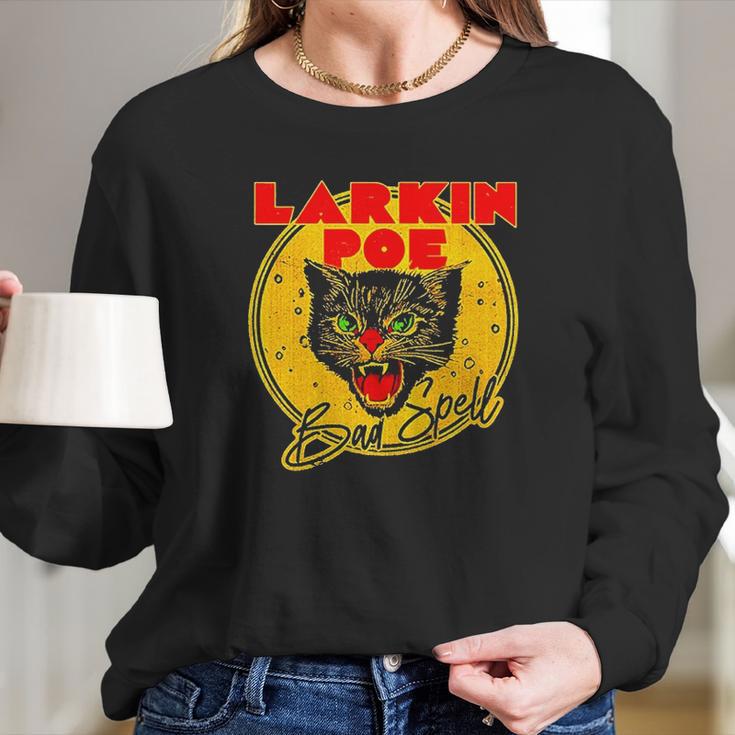 Larkin Poe Bad Spell Crazy Cat Face Long Sleeve T-Shirt Gifts for Her