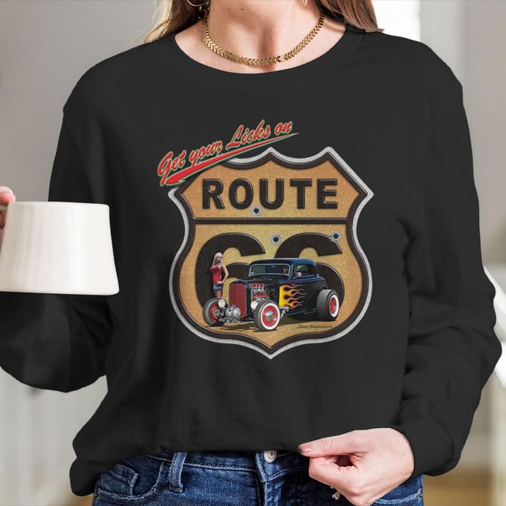 Larry Grossman Licks On Route 66 Long Sleeve T-Shirt Gifts for Her