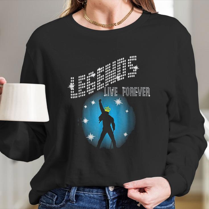 Legends Live Forever Rock Star Music Long Sleeve T-Shirt Gifts for Her