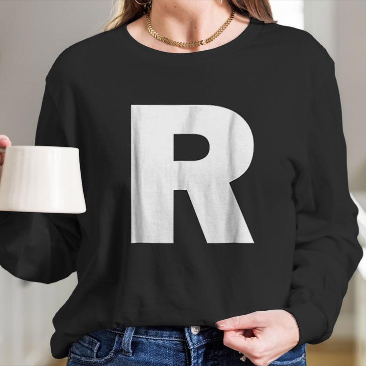 Letter R Alphabet Capital Initial Spell Word Long Sleeve T-Shirt Gifts for Her