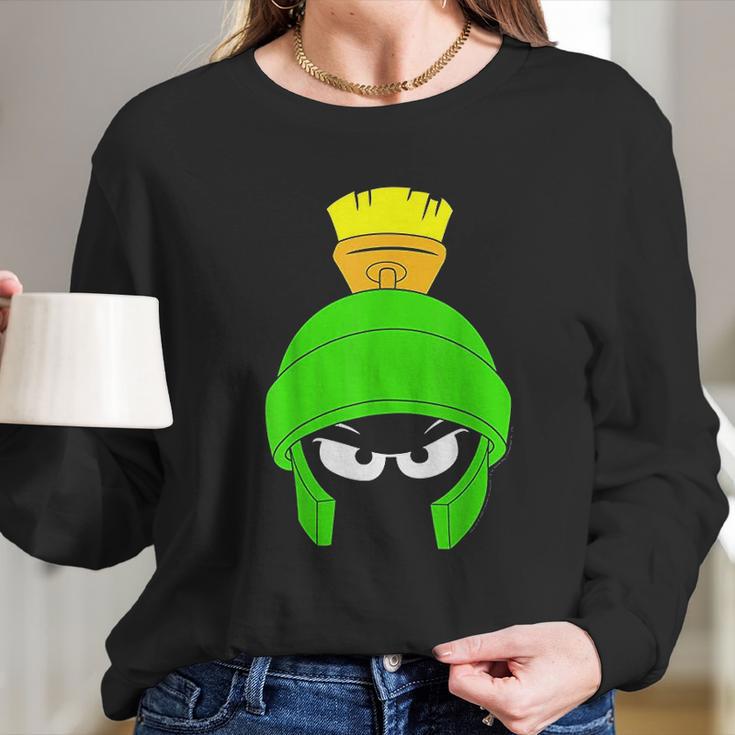 Looney Tunes Marvin The Martian Dark Big Face Long Sleeve T-Shirt Gifts for Her