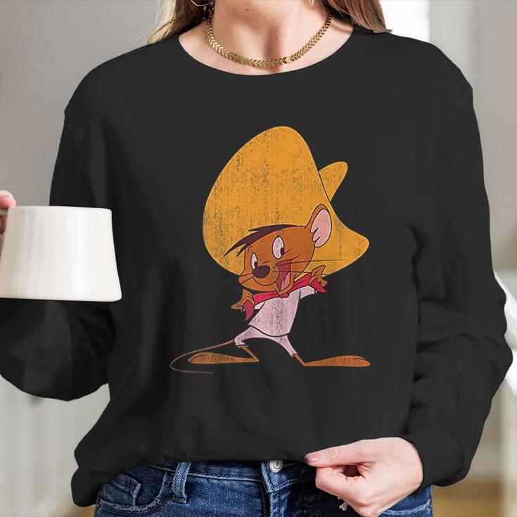 Looney Tunes Speedy Gonzales Red Hue Portrait Long Sleeve T-Shirt Gifts for Her