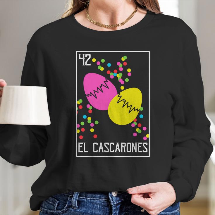 Loteria Easter Tee El Cascarones Confetti Eggs Mexican Long Sleeve T-Shirt Gifts for Her