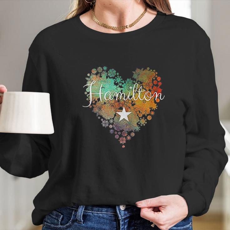 I Love Hamilton Heart Long Sleeve T-Shirt Gifts for Her