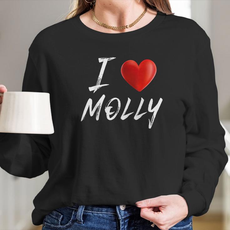 I Love Heart Molly Family Name Long Sleeve T-Shirt Gifts for Her