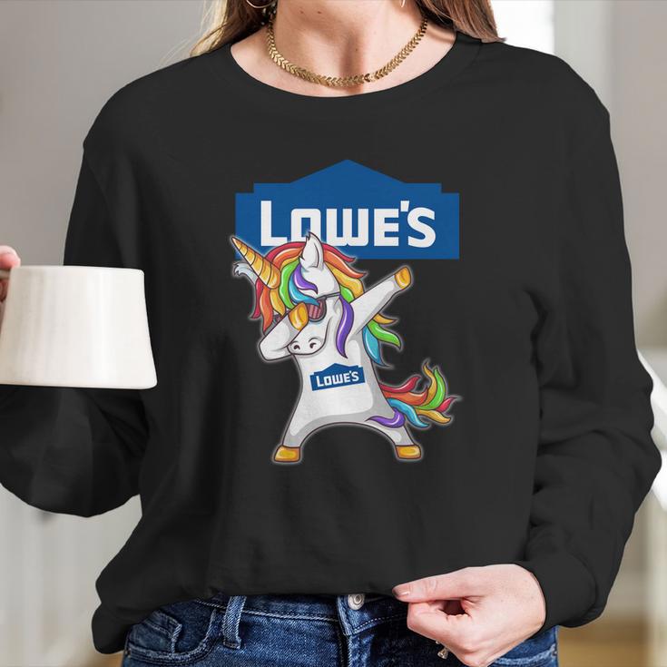 Lowes Unicorn Dabbing Long Sleeve T-Shirt Gifts for Her