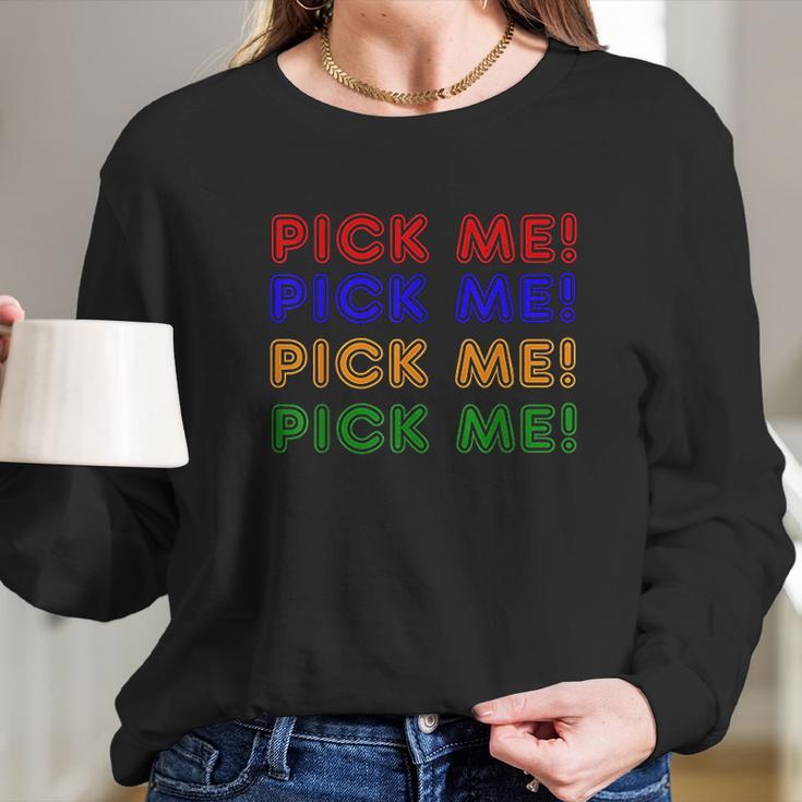 Lucky Casino Contestant Costume Pick Me Game Show Host Long Sleeve T-Shirt Gifts for Her