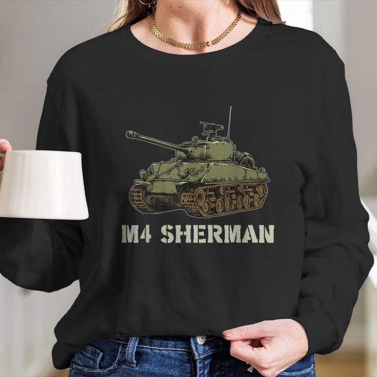 M4 Sherman American Ww2 Tank World War Long Sleeve T-Shirt Gifts for Her