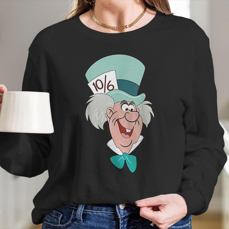 Mad Hatter Big Face Long Sleeve T-Shirt Gifts for Her