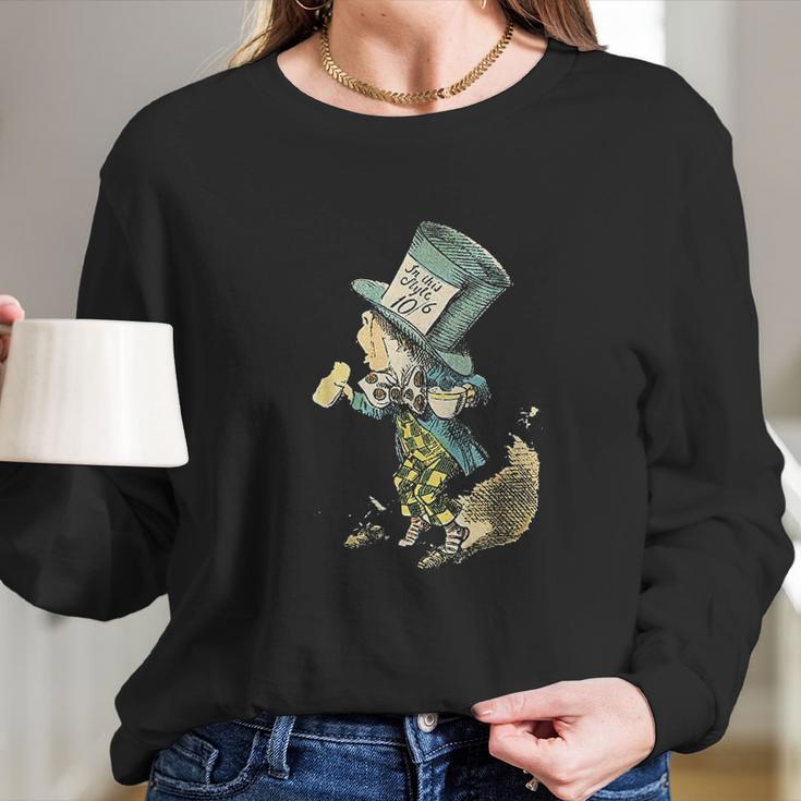 Mad Hatter Vintage Illustration Long Sleeve T-Shirt Gifts for Her