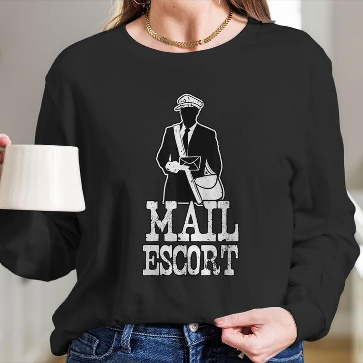 Mail Escort Postal Worker Scan Barcodes Delivery Long Sleeve T-Shirt Gifts for Her