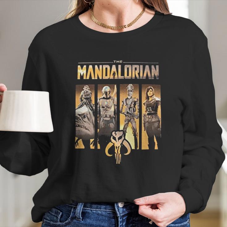 The Mandalorian Character Panel Long Sleeve T-Shirt Gifts for Her