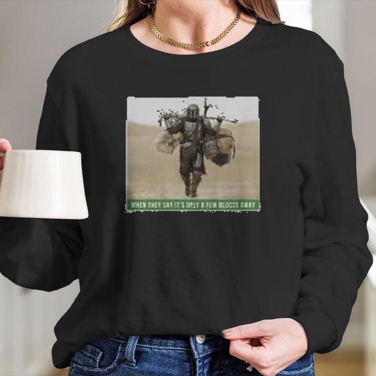 The Mandalorian And The Child Funny Meme Long Sleeve T-Shirt Gifts for Her