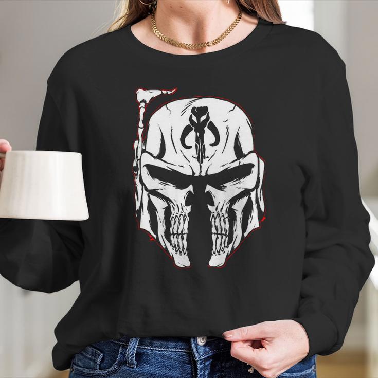 Mandalorian Face - Star Wars Movie Long Sleeve T-Shirt Gifts for Her