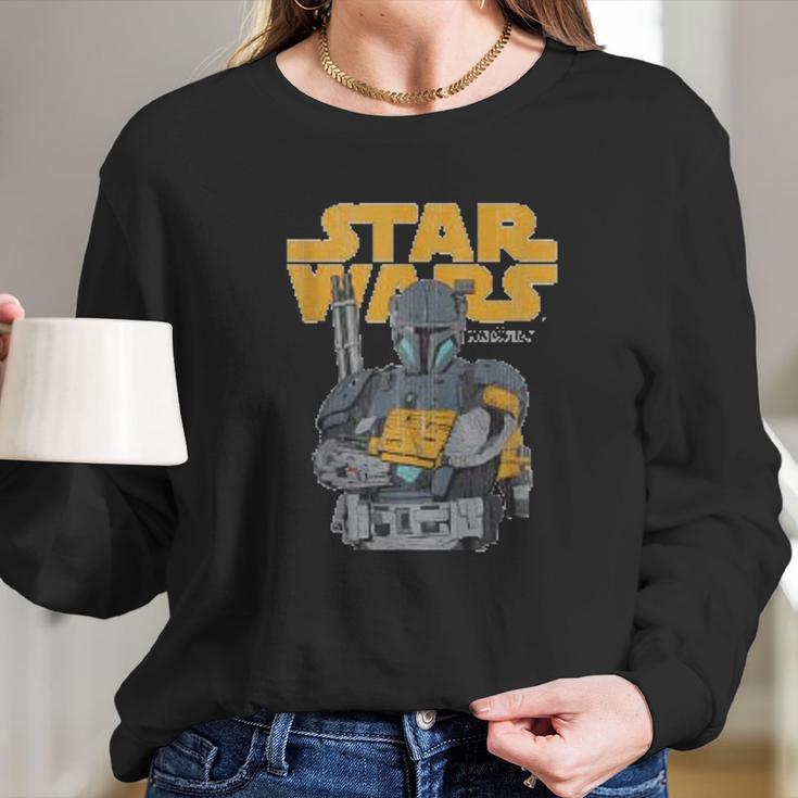 The Mandalorian Mando Battle Long Sleeve T-Shirt Gifts for Her