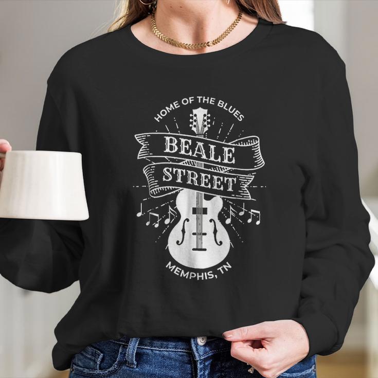 Memphis Beale Street Blues Music Gift Long Sleeve T-Shirt Gifts for Her