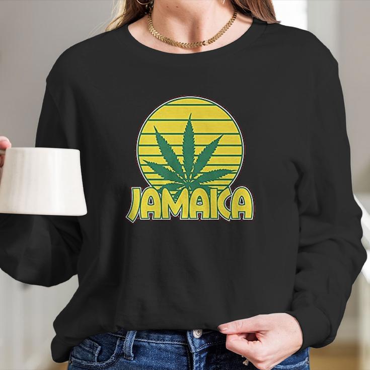 Mens Jamaica Marijuana Long Sleeve T-Shirt Gifts for Her