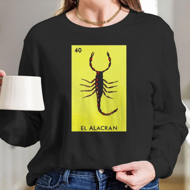 Mexican Lottery Gifts Mexican Bingo El Alacran Long Sleeve T-Shirt Gifts for Her