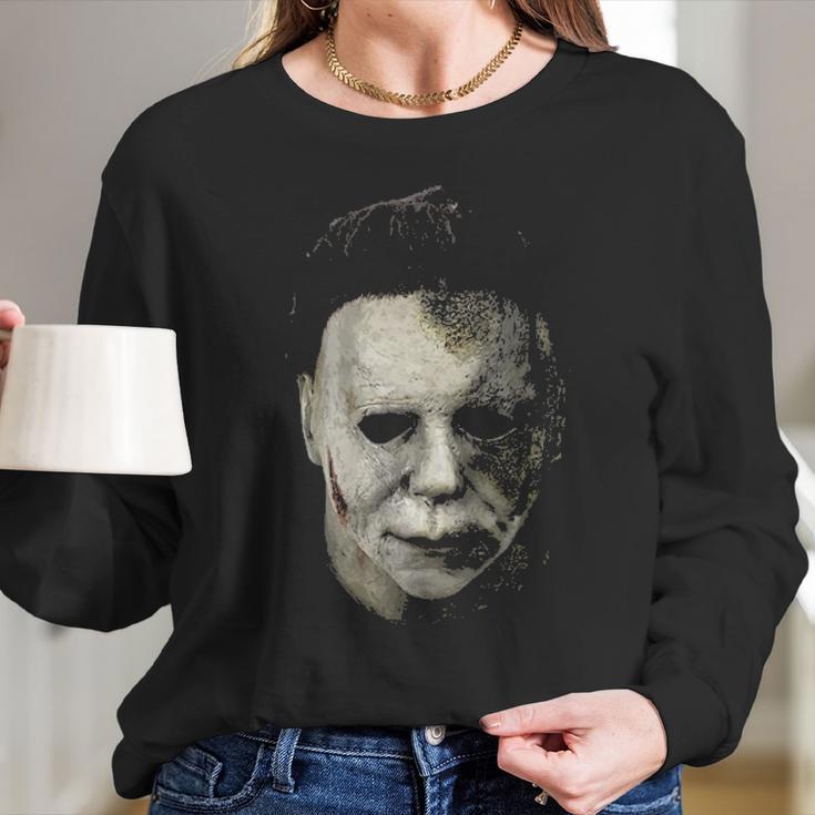 Michael Myers Mask Halloween Kills 2021 Prop Replica Trick Or Treat Long Sleeve T-Shirt Gifts for Her