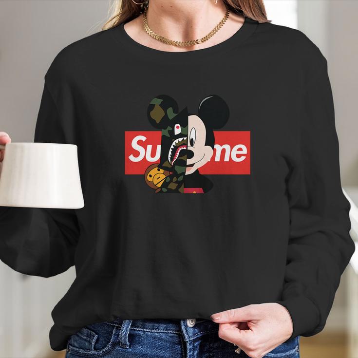 Mickey Mouse Supreme Bape Youth Sweatshirt ShirtShirt Tee Long Sleeve T-Shirt Gifts for Her