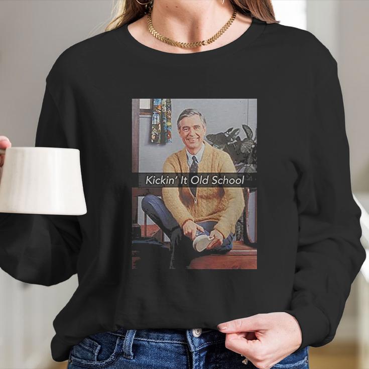 Mister Rogers Kickin It Old School Official Fitted T-Shirt Long Sleeve T-Shirt Gifts for Her