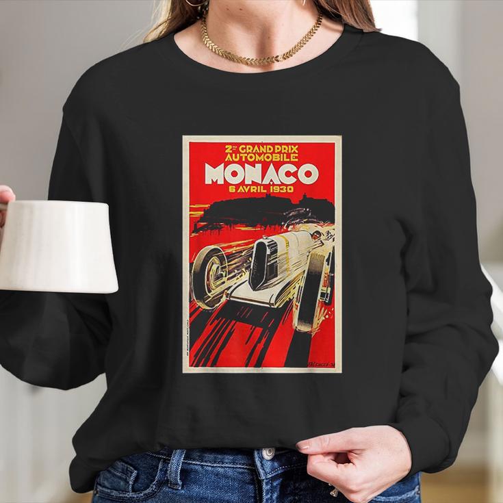 Monaco Vintage Grand Prix 1930 Race Car Long Sleeve T-Shirt Gifts for Her