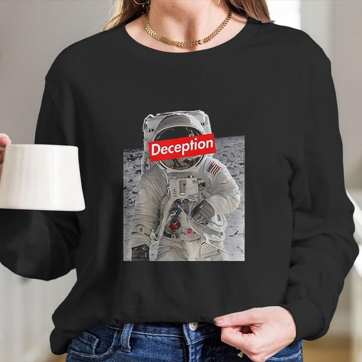 Moon Landing Conspiracy Theory Long Sleeve T-Shirt Gifts for Her