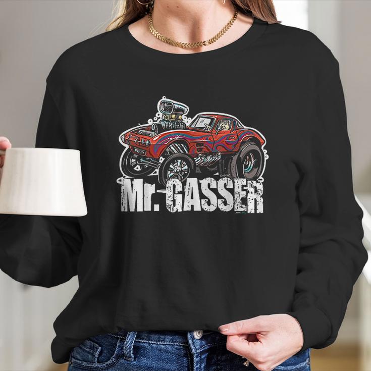 Mr Gasser Hot Rod Cartoon Race Car Long Sleeve T-Shirt Gifts for Her