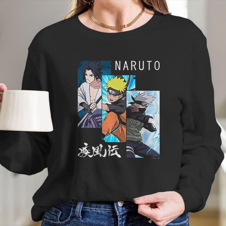 Naruto Shippuden 3 Panels And Kanji Long Sleeve T-Shirt Gifts for Her