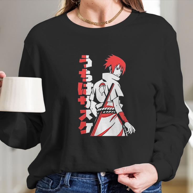 Naruto Shippuden Sasuke Two Tone Long Sleeve T-Shirt Gifts for Her