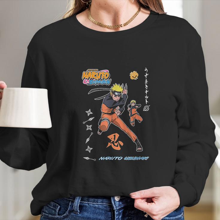 Naruto Shippuden Vintage Style Badges Long Sleeve T-Shirt Gifts for Her