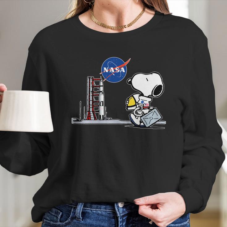 Nasa Snoopy Astronaut T-Shirt Long Sleeve T-Shirt Gifts for Her