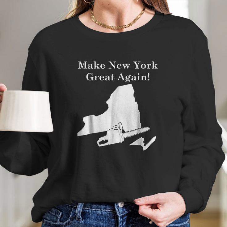 Make New York Great Again Supporting 2 States Long Sleeve T-Shirt Gifts for Her