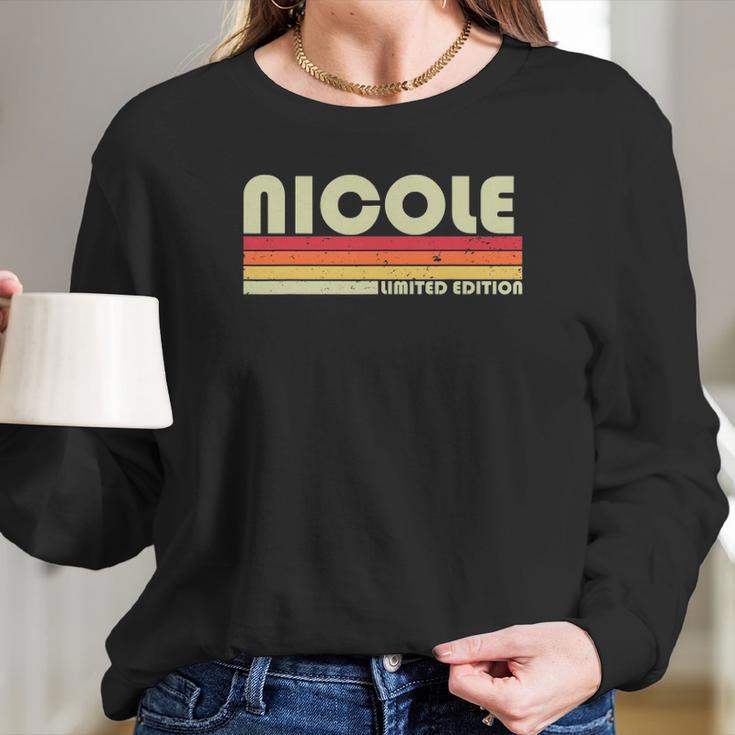 Nicole Gift Name Personalized Retro Vintage 80S 90S Birthday Long Sleeve T-Shirt Gifts for Her