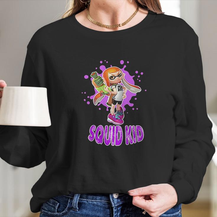 Nintendo Splatoon Squid Kid Pink Splat Long Sleeve T-Shirt Gifts for Her