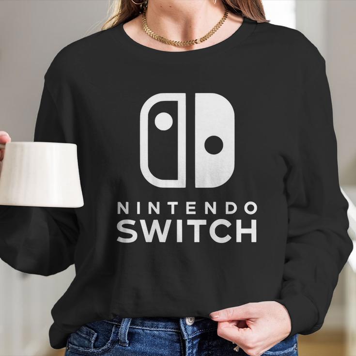 Nintendo Switch Black And White Long Sleeve T-Shirt Gifts for Her